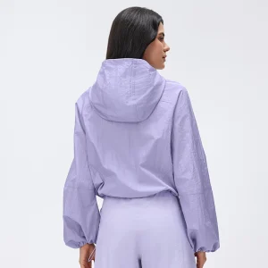 Rear view showcasing the clean silhouette and reflective lavender hue.