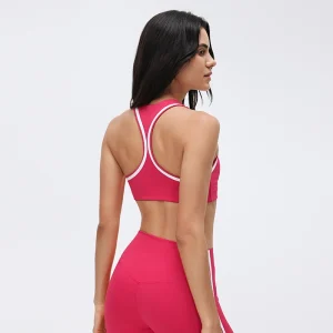 Rear view showcasing the racerback design for maximum shoulder mobility.