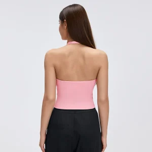 muzyoga-MZ051-open-back-halter-design-rear.webp Rear view showcasing the deep open back halter design.