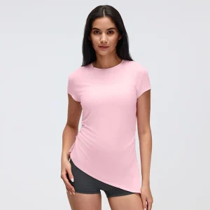Front view of MZ-071 Neon Pink short sleeve sports t-shirt.