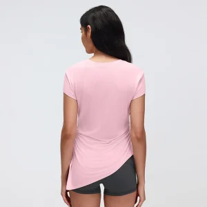 Rear view of MZ-071 showcasing the slim fit and vibrant neon pink color.