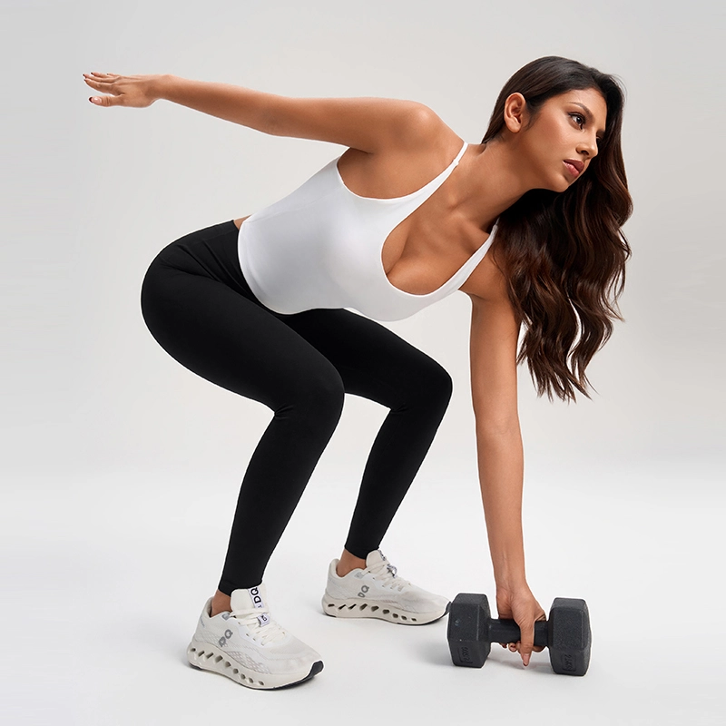 Lifestyle view of MZ-1009 White top being used in gym during fitness.