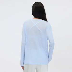 Rear view showcasing the relaxed fit and lightweight drape of the top.