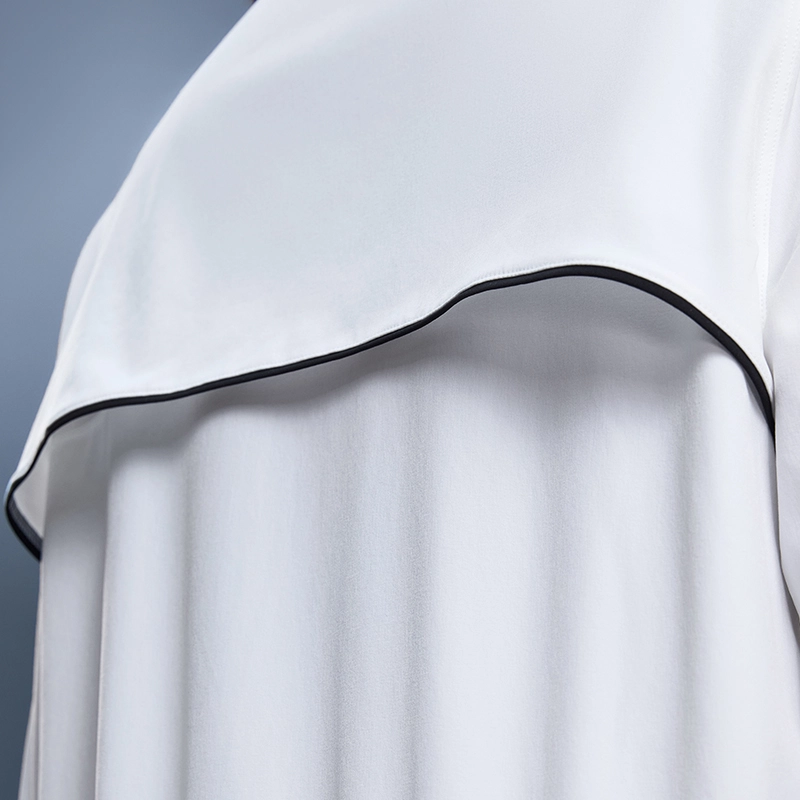 MZ-105 | Wholesale Cotton-Feel Sun Protection Jacket: 165G 4-Way Stretch & Stand Collar - White - muzyoga 6 Detailed view of the soft mesh lining for maximum breathability.