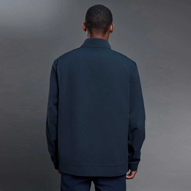 MZ-MJ001 | Wholesale Men's Full-Zip Performance Jacket: 200G Fine-Ribbed Tech Fabric & Secure Zip Pockets - Deep Sea Blue - muzyoga 2 MZ-MJ001 | Wholesale Men's Full-Zip Performance Jacket: 200G Fine-Ribbed Tech Fabric & Secure Zip Pockets - Deep Sea Blue - muzyoga - Image 2