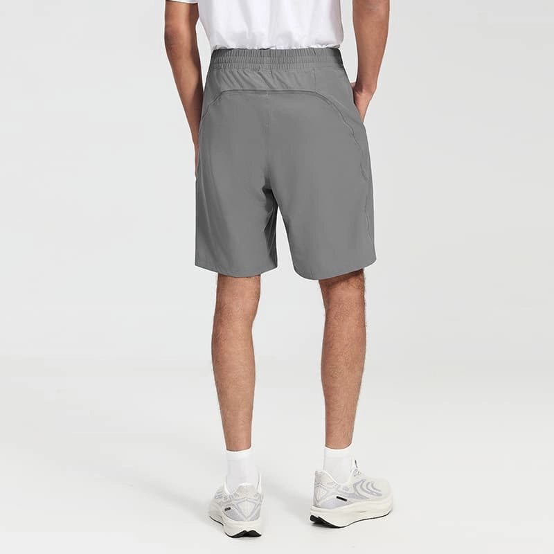 MZ-MS002 | Wholesale Men's Ultra-Light Training Shorts: 110G Performance Fabric & SBS Zipper Pockets - Deep Carbon Dust - muzyoga 2 Back view of MZ-MS002 men's performance training shorts.