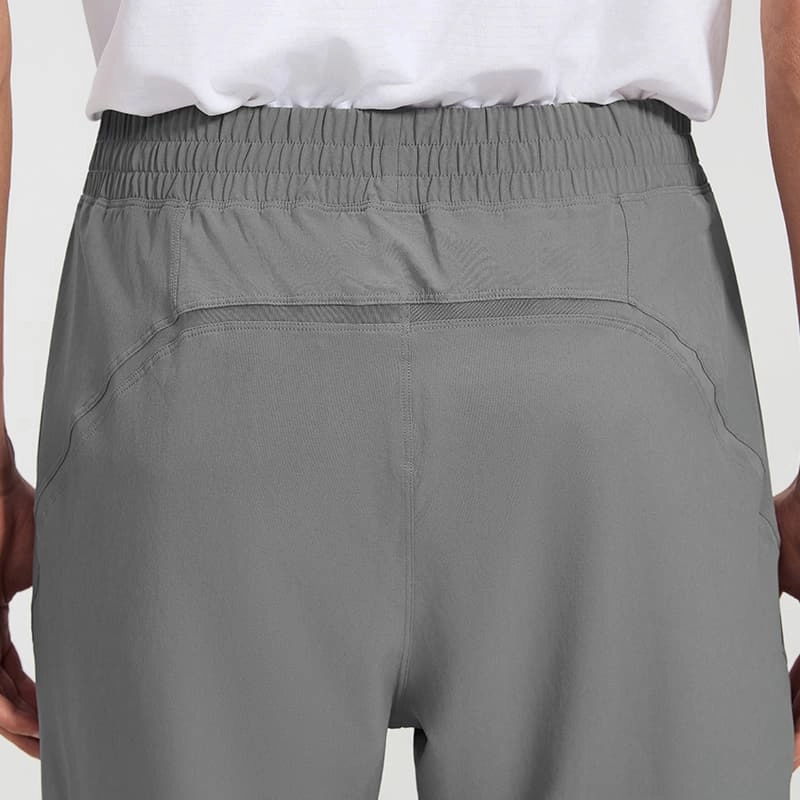 MZ-MS002 | Wholesale Men's Ultra-Light Training Shorts: 110G Performance Fabric & SBS Zipper Pockets - Deep Carbon Dust - muzyoga 4 Detail of the breathable mesh panels for optimal heat management.