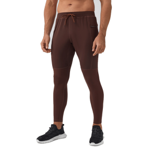 Front view of men's Chocolate Brown yoga fitness pants.