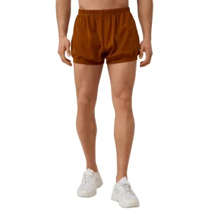 Front view of the Amber Brown loose yoga shorts