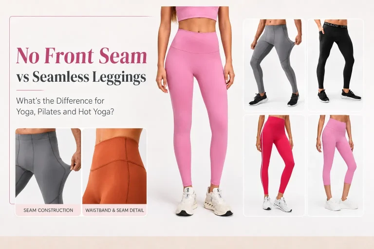 No front seam vs seamless leggings comparison for yoga